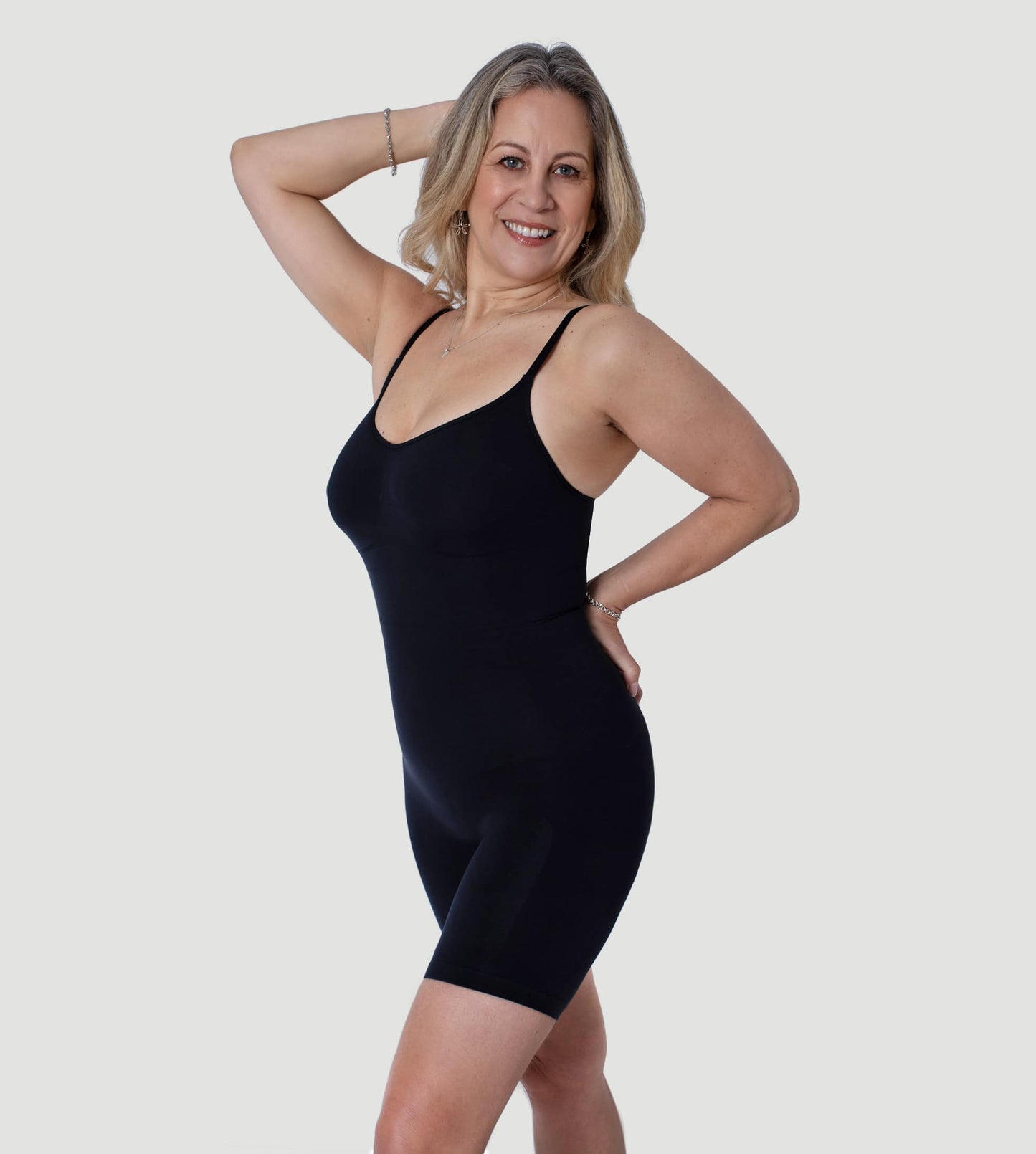 Scoop Neck Bodysuit Shaping Shorts