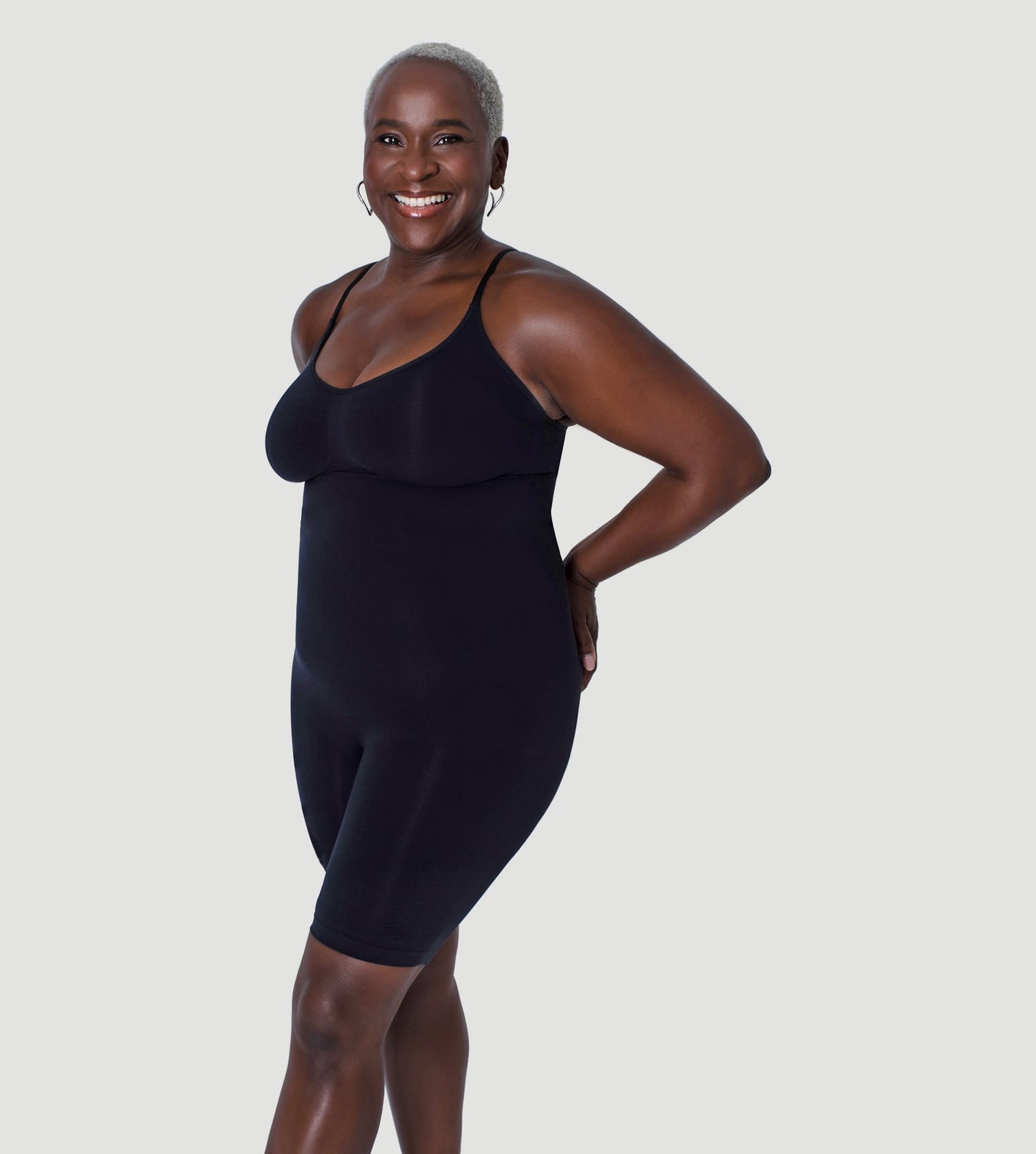 Scoop Neck Bodysuit Shaping Shorts